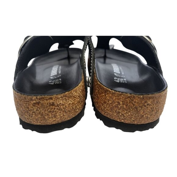 STΔUD x Birkenstock Gizeh Big Buckle Sandal Black Croc Embossed Leather - Picture 9 of 12